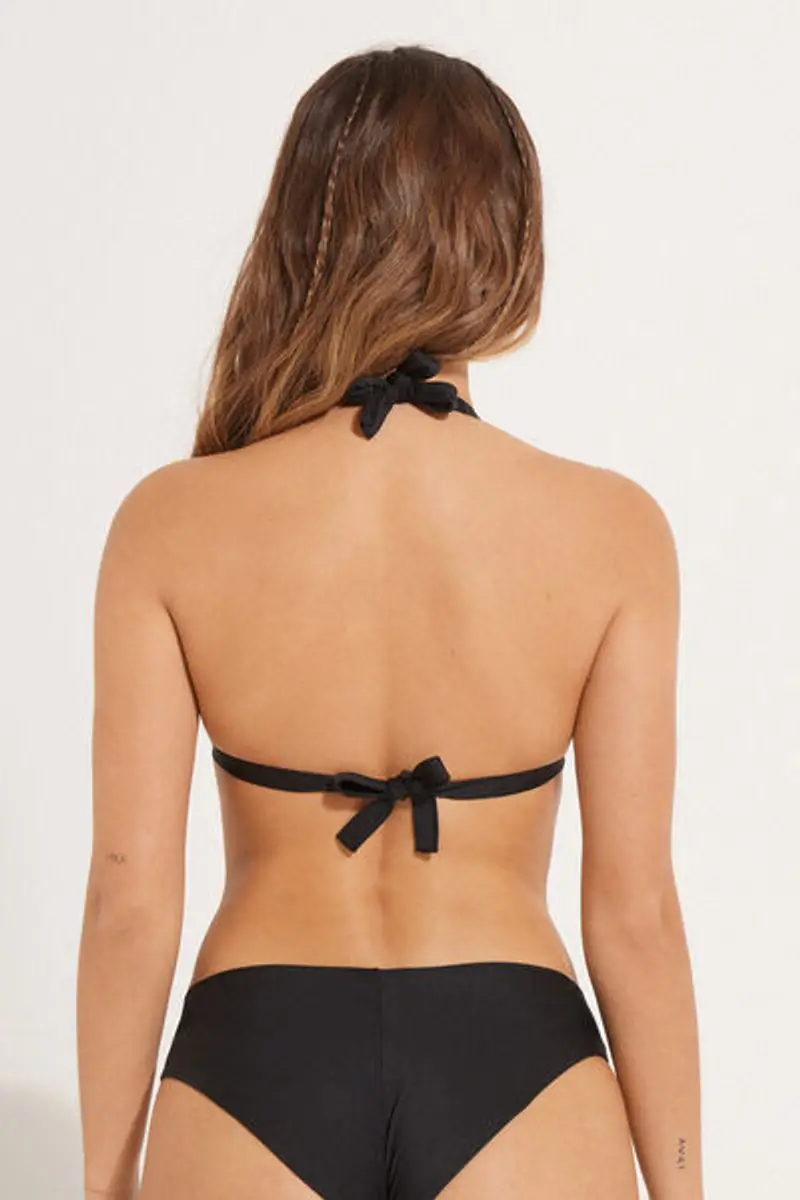 Tezenis Bikini Triangolo Preformato Spalla Larga Tinta Unita Riciclato Donna Nero Taglia 1 miniatura 2