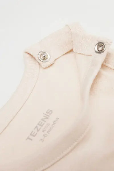 Body Neonato Spalla Larga in 100% Cotone Tinta Unita Avorio (56 cm) miniatura 3