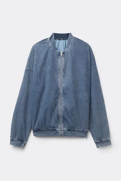 Bomber in Denim Stretch Donna Blu
