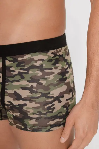 Boxer in Cotone Elasticizzato Stampato Uomo Stampa miniatura 3