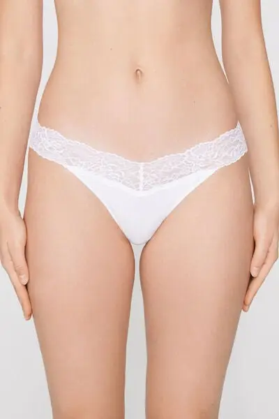 Brasiliana Cotone e Pizzo Riciclato Donna Bianco miniatura 2