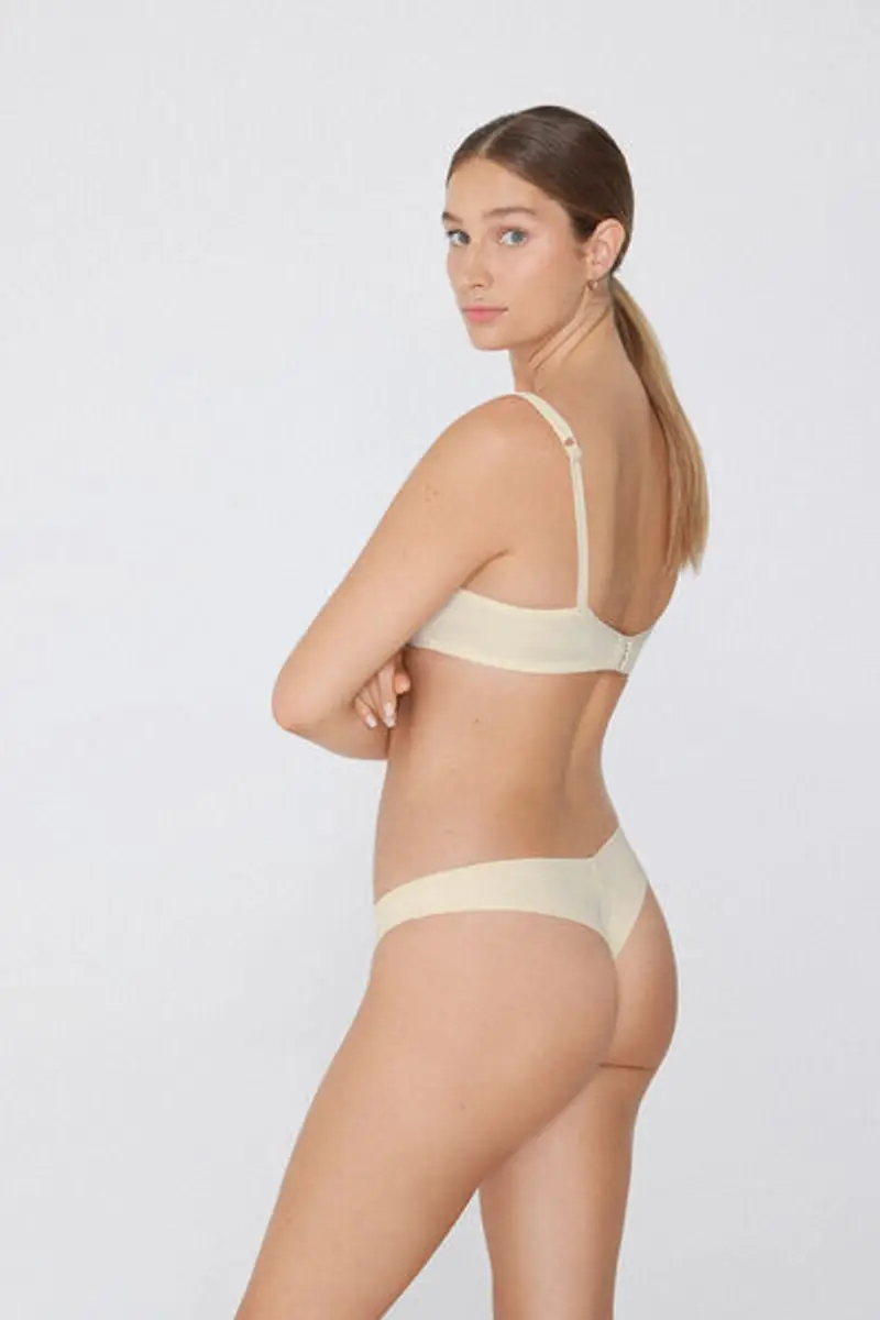 Tezenis Brasiliana in microfibra riciclata Donna Avorio Taglia L miniatura 3