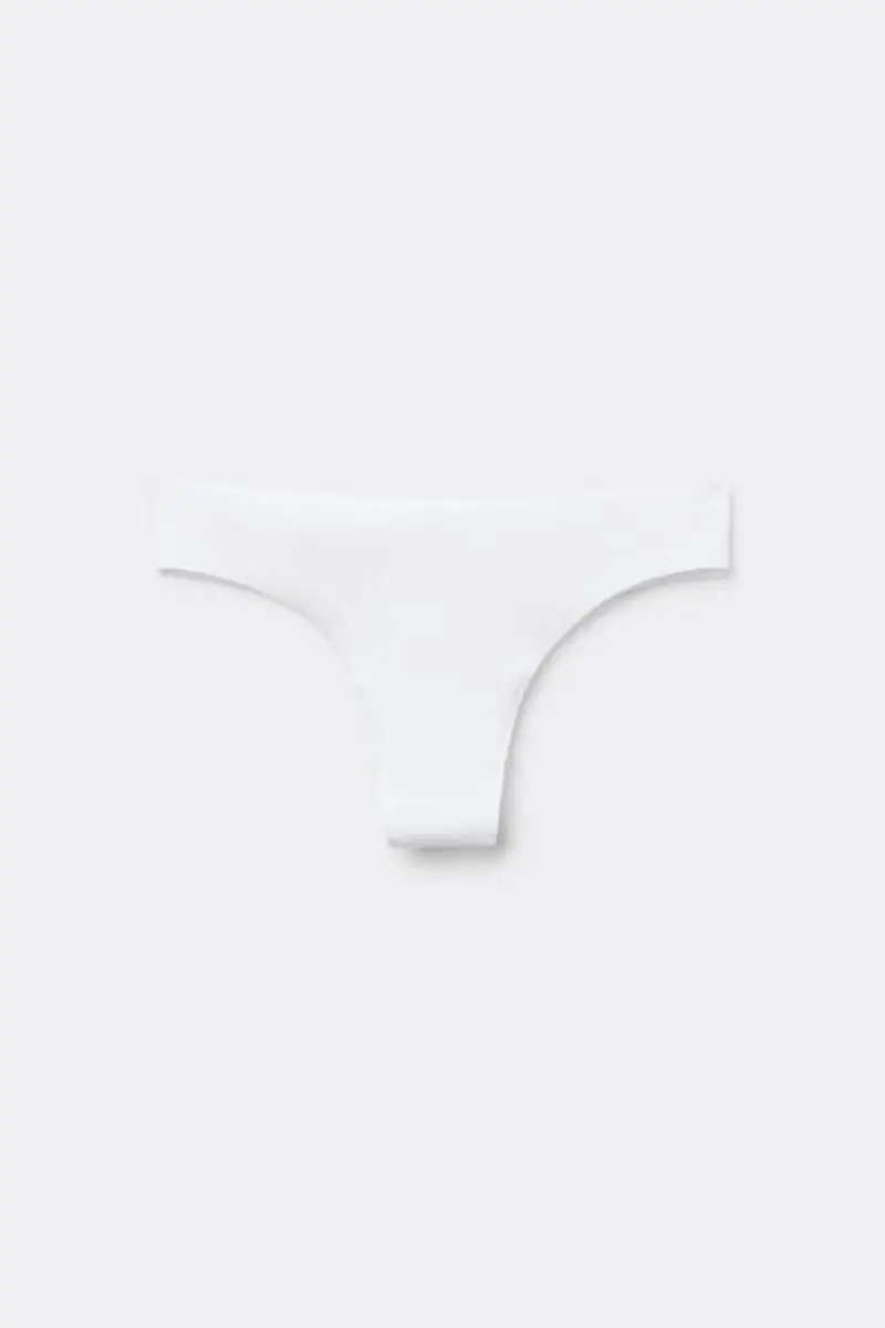 Tezenis Brasiliana Senza Cuciture in Cotone Organico Donna Bianco Taglia S