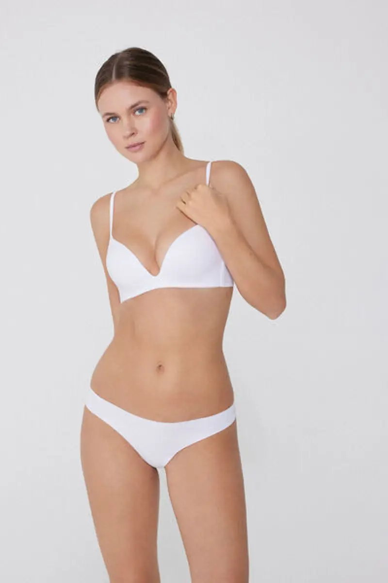 Tezenis Brasiliana Senza Cuciture in Cotone Organico Donna Bianco Taglia S miniatura 3