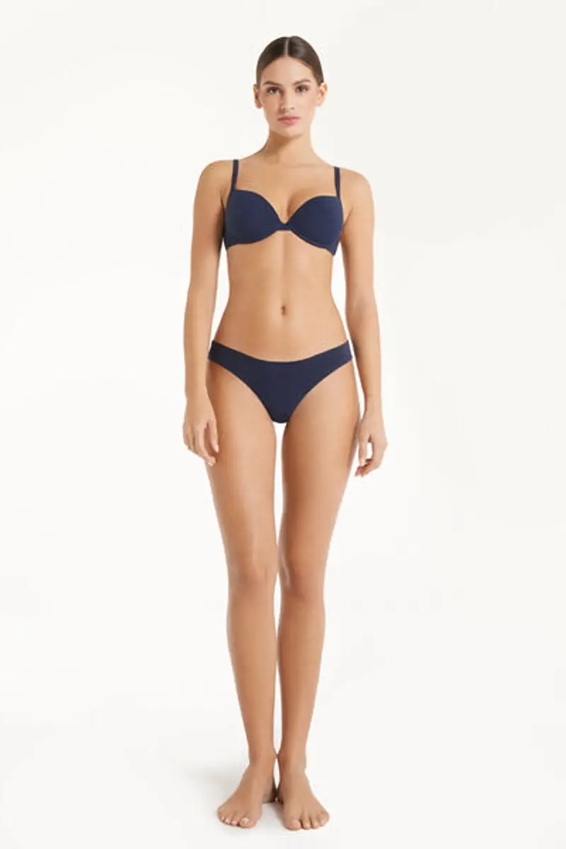 Tezenis Brasiliana Senza Cuciture in Cotone Organico Donna Blu Taglia S miniatura 3