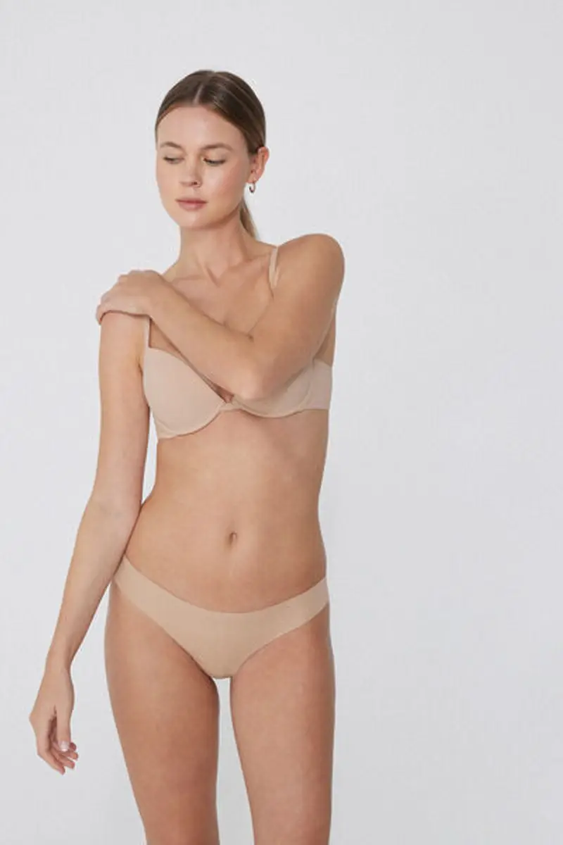 Tezenis Brasiliana Senza Cuciture in Cotone Organico Donna Naturale Taglia M miniatura 3