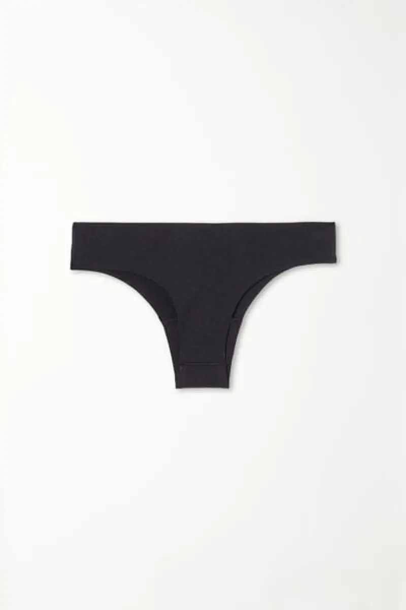 Tezenis Brasiliana Senza Cuciture in Cotone Organico Donna Nero Taglia L