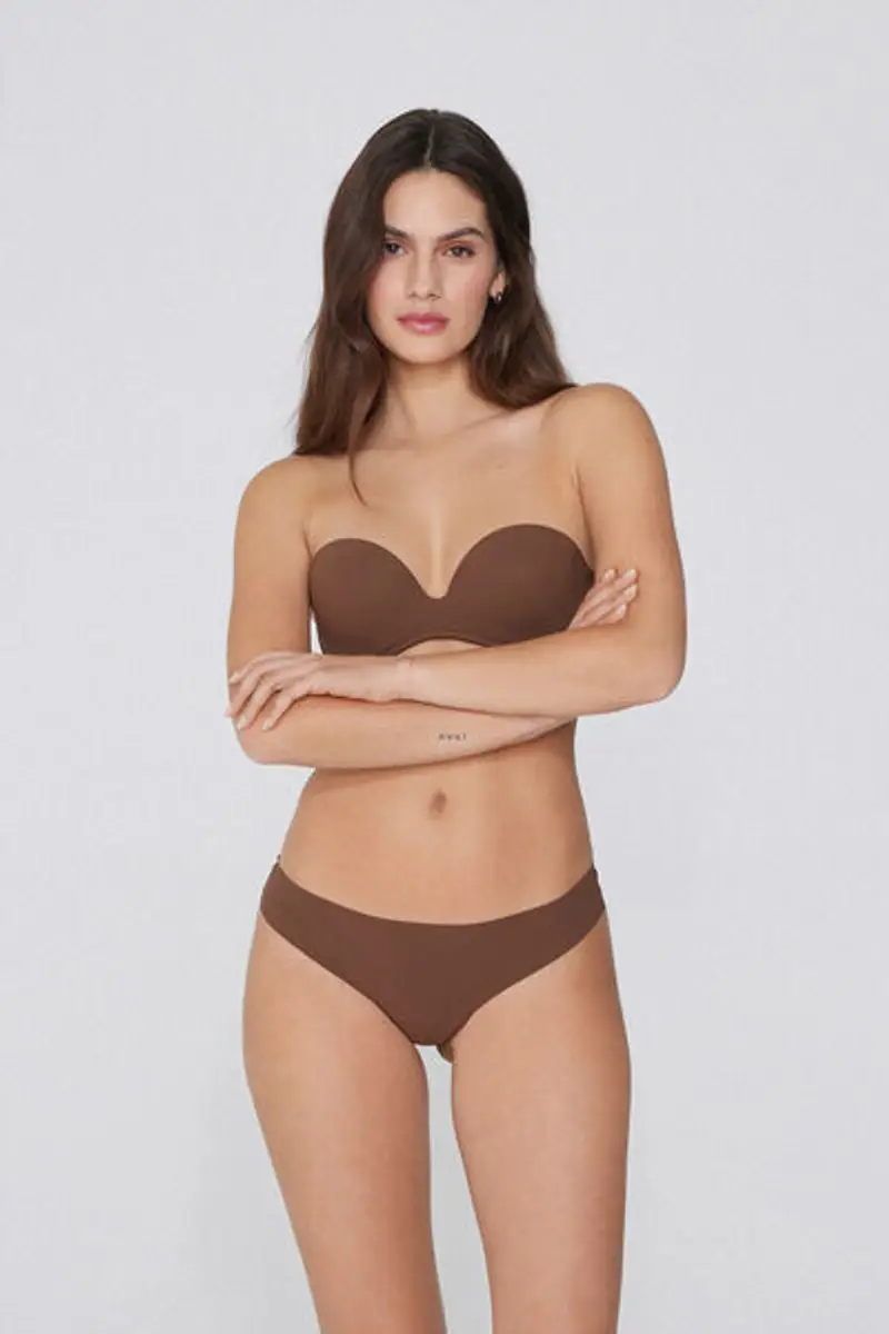 Tezenis Brasiliana Taglio Vivo in Microfibra Riciclata Donna Marrone Taglia L miniatura 3