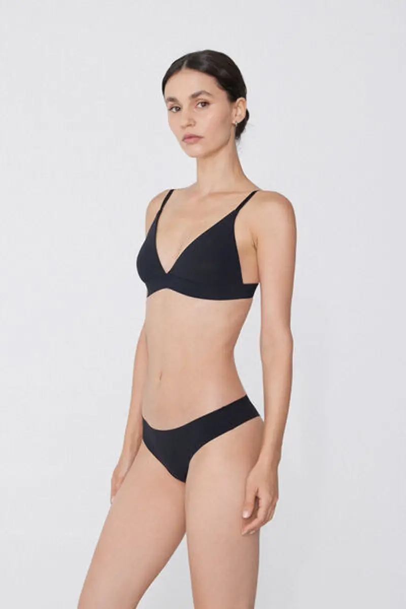 Tezenis Brasiliana Taglio Vivo in Microfibra Riciclata Donna Nero Taglia M miniatura 3