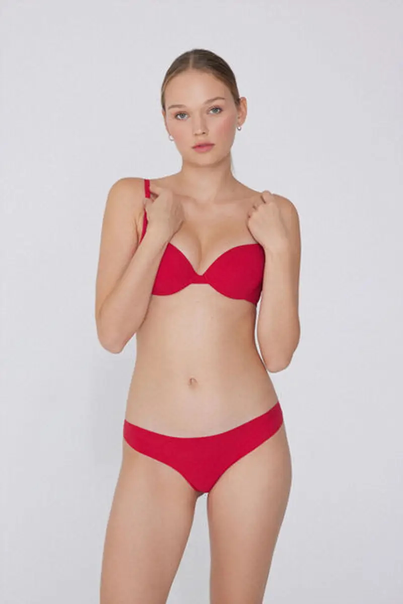 Tezenis Brasiliana Taglio Vivo in Microfibra Riciclata Donna Rosso Taglia M miniatura 3