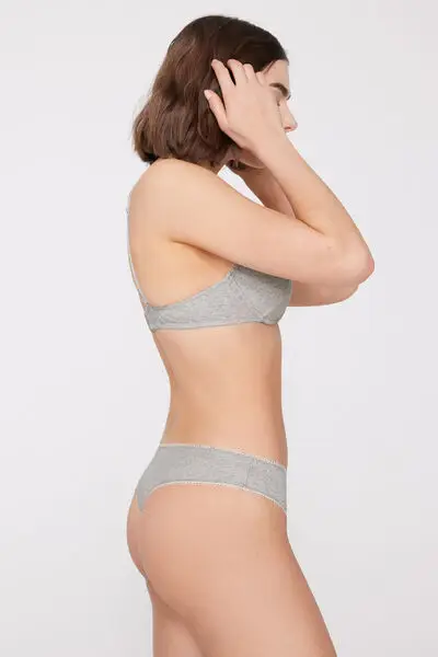 Brasiliano Costine Cotton Cutie Donna Grigio miniatura 2