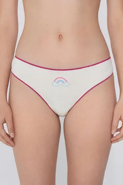 Brasiliano Cotone con Stampa Donna Multicolore miniatura 2