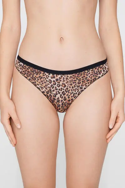 Tezenis Brasiliano Donna in Cotone Stampato Leopardato miniatura 2