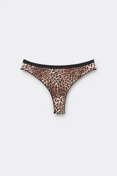 Tezenis Brasiliano Donna in Cotone Stampato Leopardato