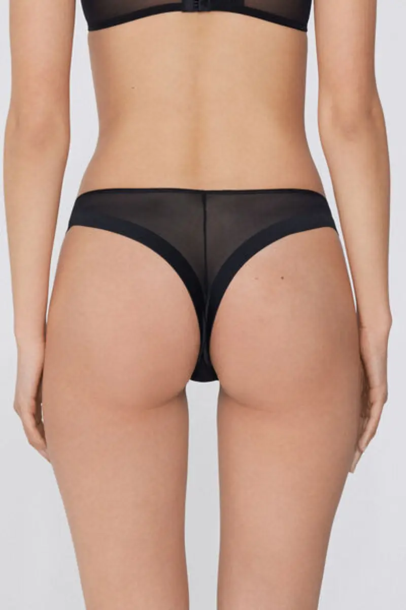 Tezenis Brasiliano Essential Tulle Donna Nero Taglia S miniatura 2