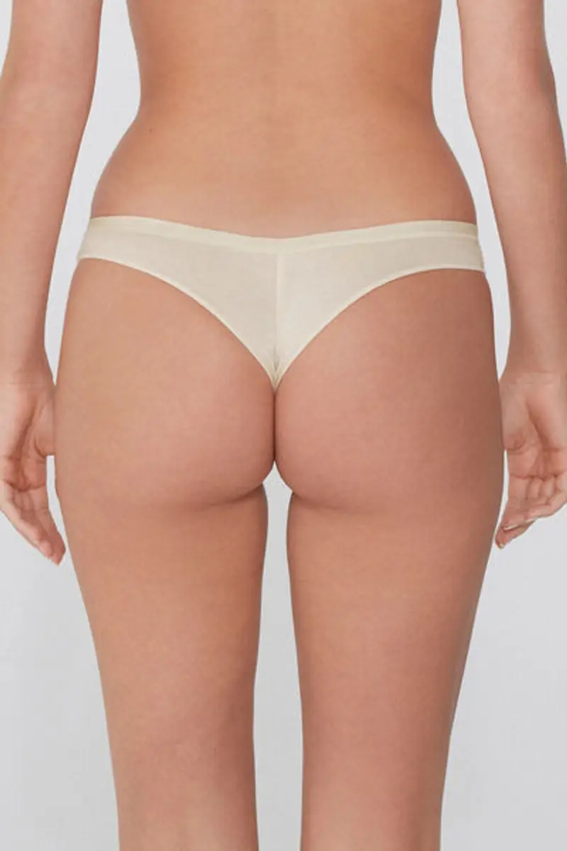 Tezenis Brasiliano in Cotone Organico Tinta Unita Donna Avorio Taglia L miniatura 2