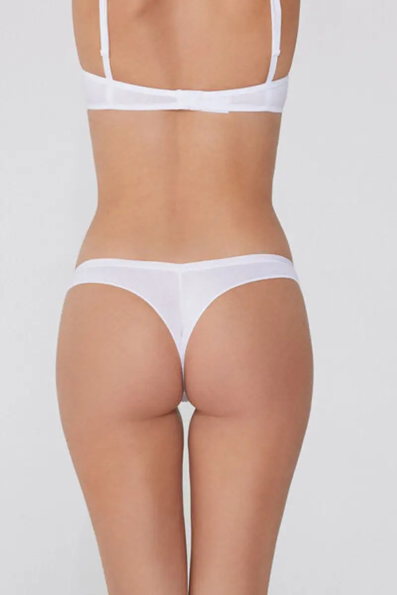 Tezenis Brasiliano in Cotone Organico Tinta Unita Donna Bianco Taglia L miniatura 2