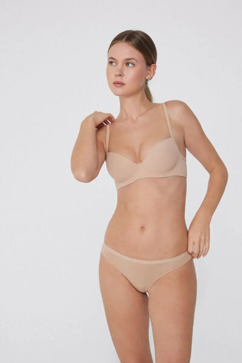 Tezenis Brasiliano in Cotone Organico Tinta Unita Donna Naturale Taglia M miniatura 3