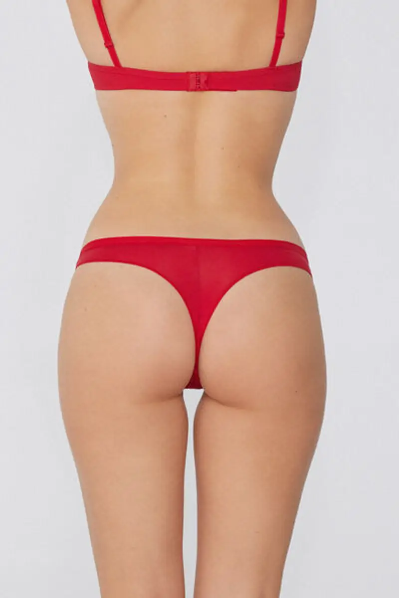 Tezenis Brasiliano in Cotone Organico Tinta Unita Donna Rosso Taglia M miniatura 2