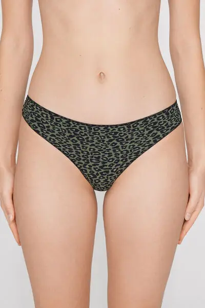 Tezenis Brasiliano Donna Microfibra Stampata Verde miniatura 2