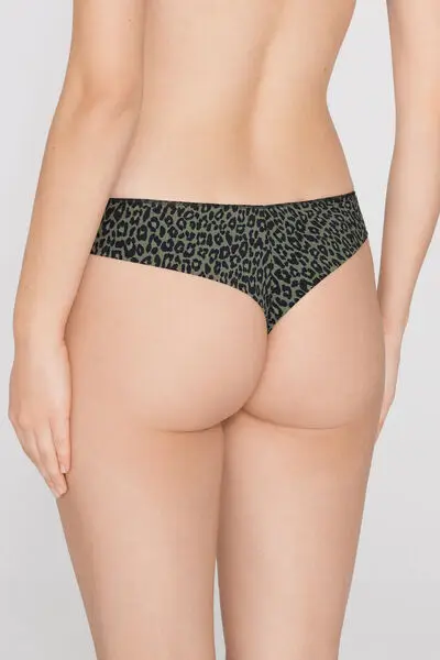 Tezenis Brasiliano Donna Microfibra Stampata Verde miniatura 3