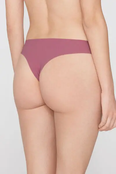 Brasiliano Microfibra Taglio Vivo con Strass Donna Rosa miniatura 3