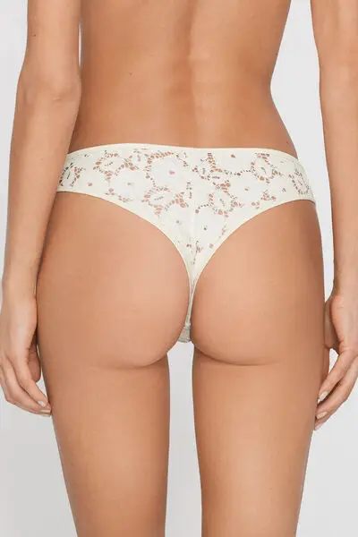 Brasiliano Pizzo Ivory Bloom Donna Bianco miniatura 3