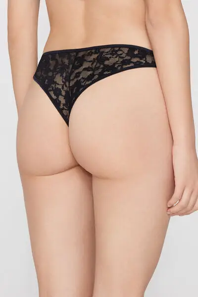 Brasiliano Pizzo Sensual Desire Donna Nero miniatura 3