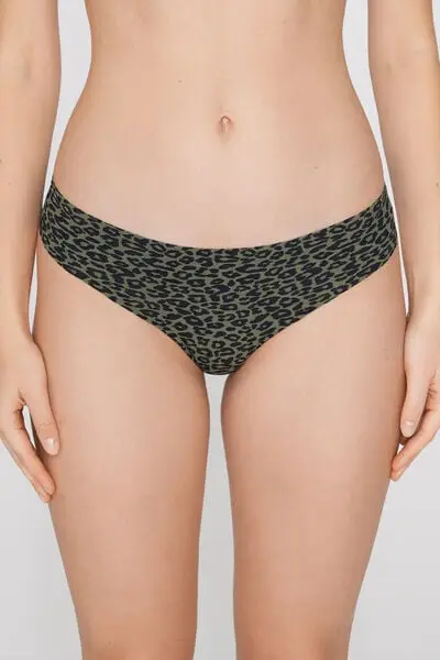 Tezenis Brasiliano Taglio Vivo in Microfibra Stampata Verde miniatura 2