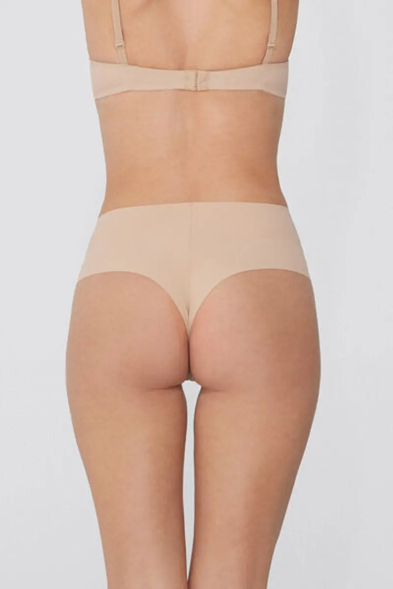 Tezenis Brasiliano Vita Alta Taglio Vivo Microfibra Riciclata Donna Naturale Taglia L miniatura 2