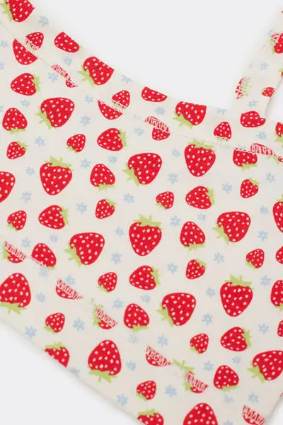 Brassiere Bimba Basic in Cotone Stampato Bambina Rosa miniatura 3