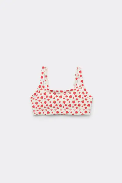 Brassiere Bimba Basic in Cotone Stampato Bambina Rosa