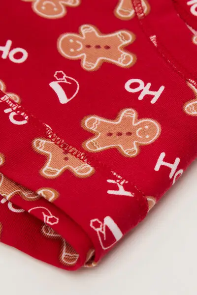 Brassiere Bimba in Cotone Stampa Natalizia Bambina Rosso miniatura 3