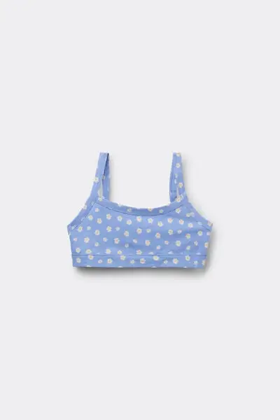 Brassiere Bimba in Cotone Stampato Bambina Blu