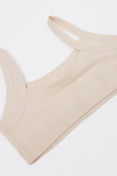 Brassiere in Cotone Basic Bambina Bambina Avorio miniatura 3