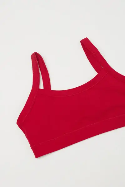 Brassiere in Cotone Basic Bambina Bambina Rosso miniatura 3