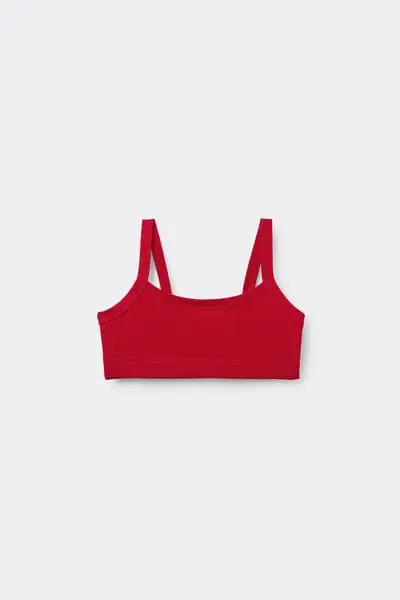 Brassiere in Cotone Basic Bambina Bambina Rosso