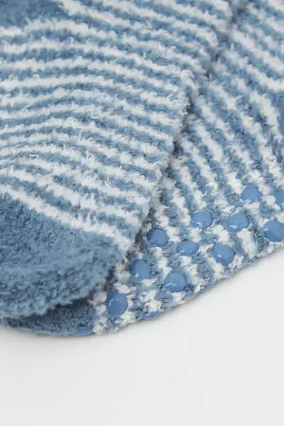 Calzini Antiscivolo Bebè Soft Righe Blu miniatura 2