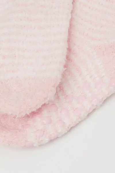 Calzini Antiscivolo Bebè Soft Righe Rosa miniatura 2