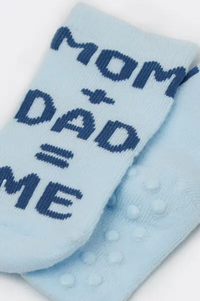 Calzini Antiscivolo Cotone Leggero Fantasia Bebè Azzurro miniatura 2