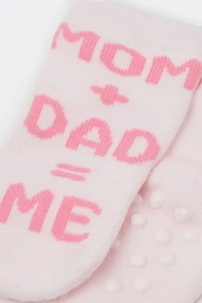 Calzini Antiscivolo Cotone Leggero Fantasia Bebè Rosa miniatura 2