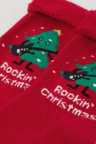 Calzini Antiscivolo Pesanti Fantasia Natale Donna Donna Stampa miniatura 2