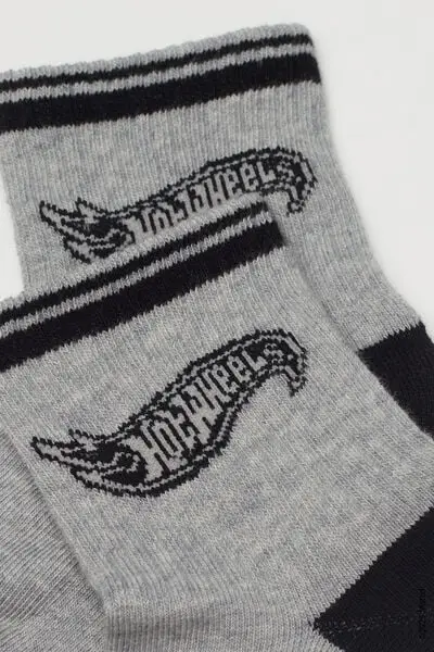 Calzini Corti Cotone Stampa Hot Wheels Bimbo Bambino Azzurro miniatura 2