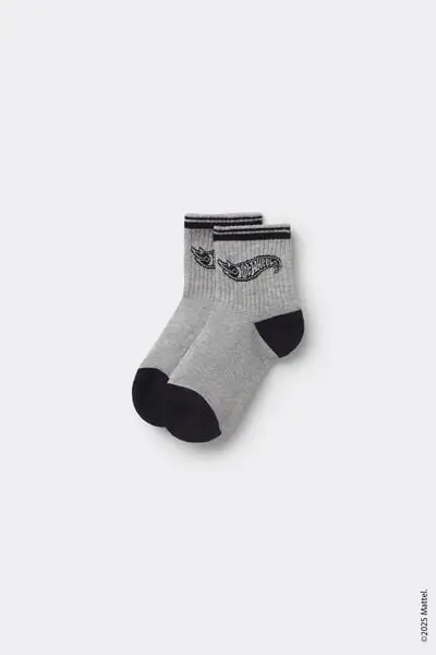 Calzini Corti Cotone Stampa Hot Wheels Bimbo Bambino Azzurro