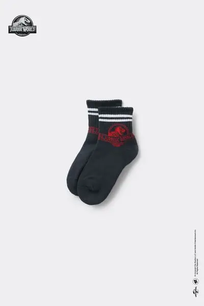 Calzini Corti Sport Jurassic World Bimbo Bambino Nero