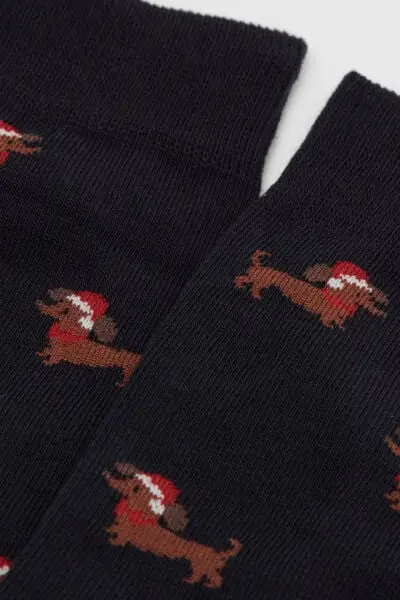 Calzini Semi Corti in Cotone Fantasia Uomo Uomo Blu miniatura 2