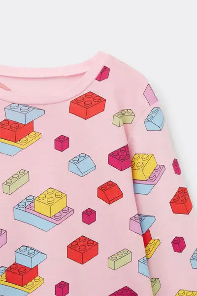 Camicia da Notte Bimba in Cotone Stampa Lego Bambina Rosa miniatura 2