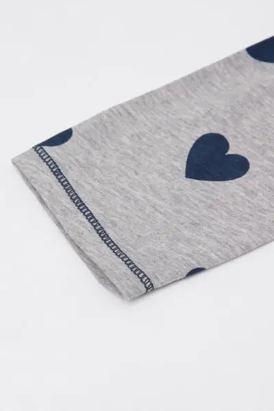 Camicia da Notte Manica Lunga Bimba Cuori Bambina Grigio miniatura 3