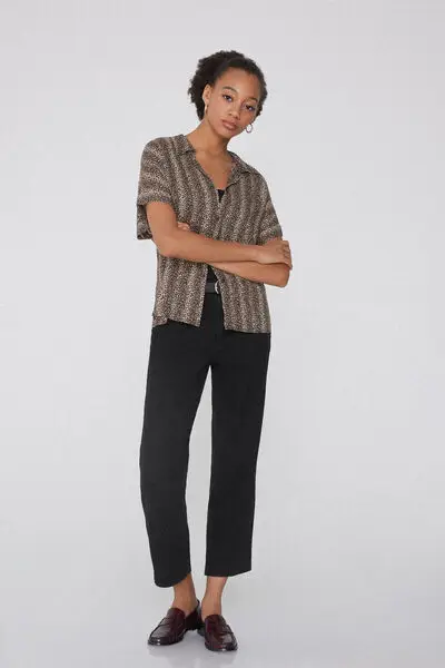 Camicia Mezza Manica in Viscosa Donna Animalier miniatura 3