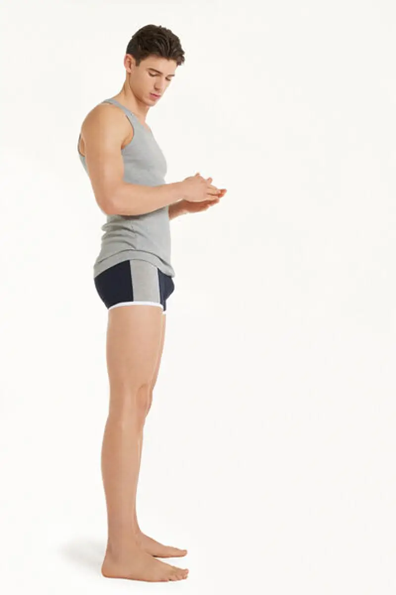 Tezenis Canotta a Costine Spalla Larga in Cotone Uomo Uomo Grigio Taglia M miniatura 2